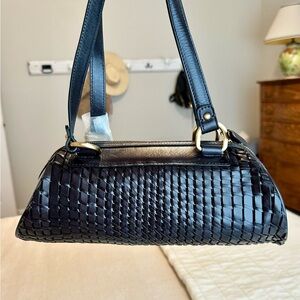 Cole Haan Black woven barrel Shoulder Bag
